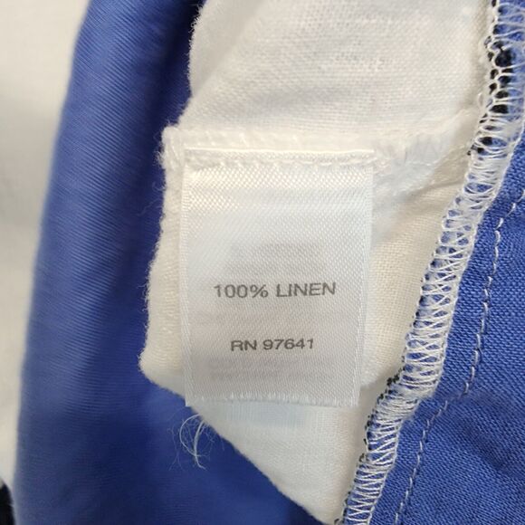 J.Jill Linen Colorblock Tunic Size XL Blue White 3/4 Sleeve Round Neck Coastal - Picture 15 of 16